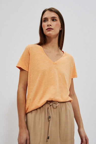 Bawełniana bluzka z dekoltem w serek 