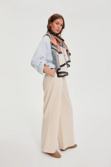 Wzorzysty szal miętowy