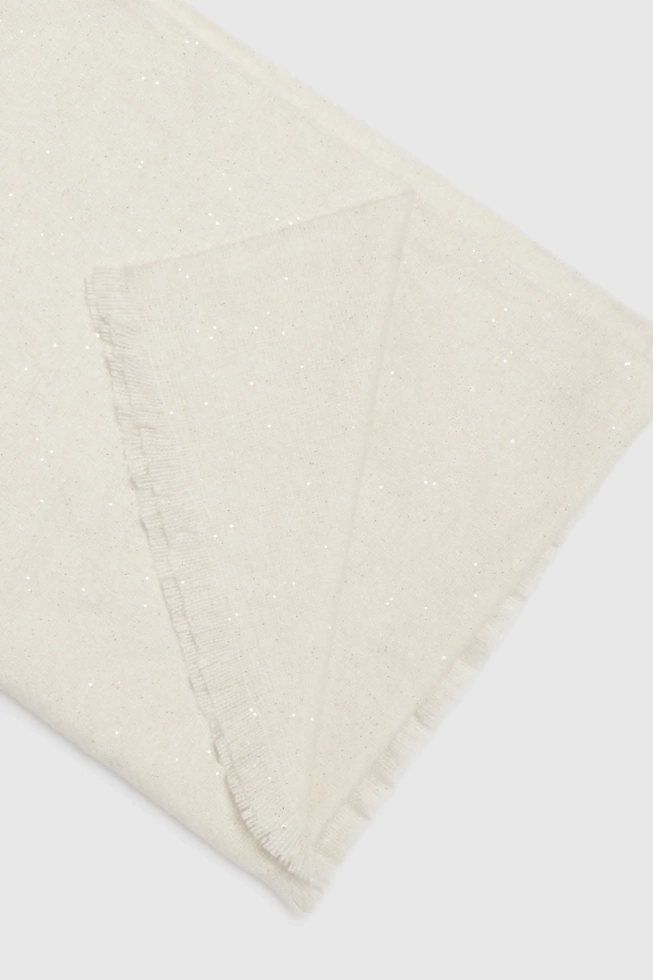 Gładki szal beżowy