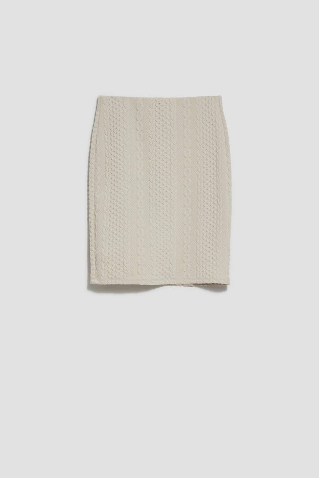 Spódnica z warkoczowym tłoczeniem beżowa