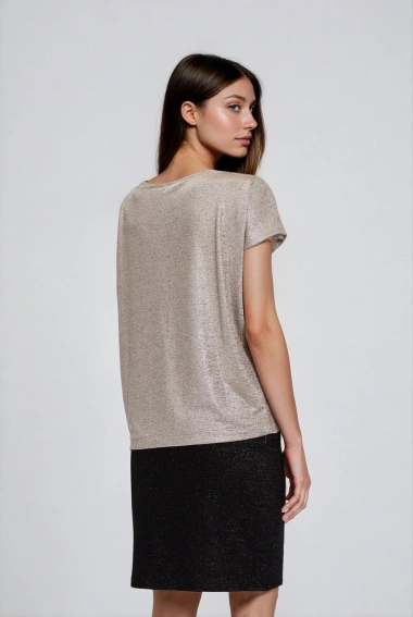 Błyszcząca bluzka srebrna