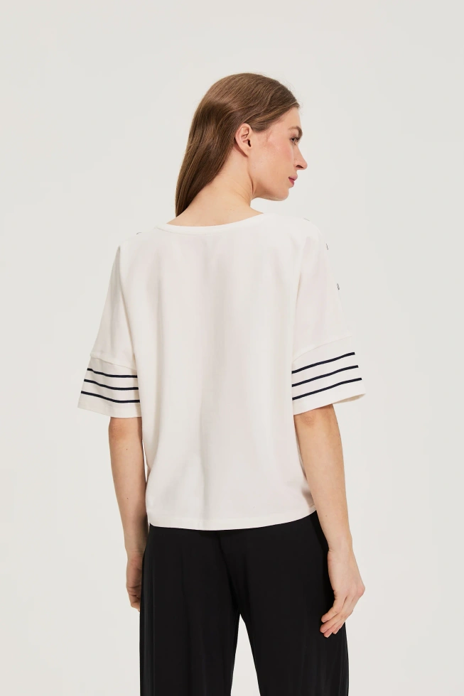 Bluza w paski biała