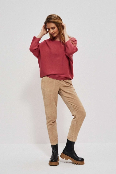 Sweter typu nietoperz różany