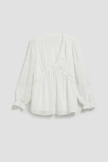 Koszula biała z bufiastymi rękawami