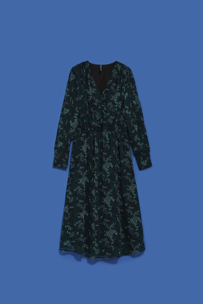Sukienka z printem szmaragdowa