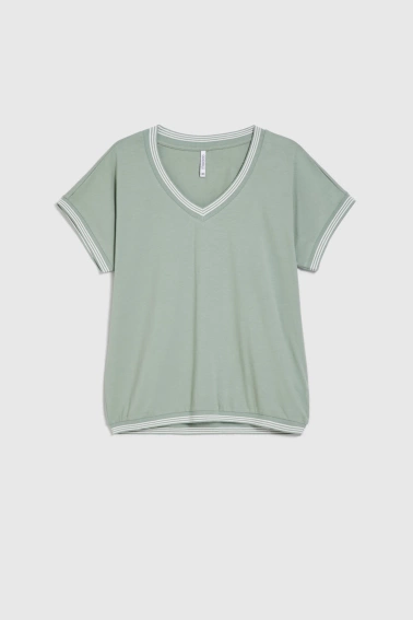 Bluzka z bawełny oliwkowa