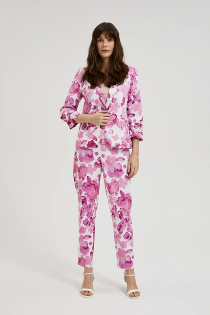 Garnitur w kwiaty różowy