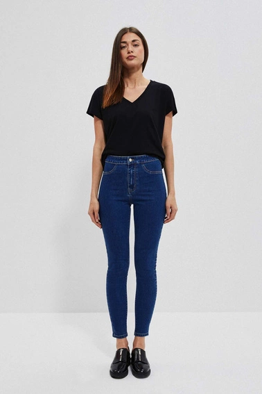 Jeansy z wysokim stanem niebieskie