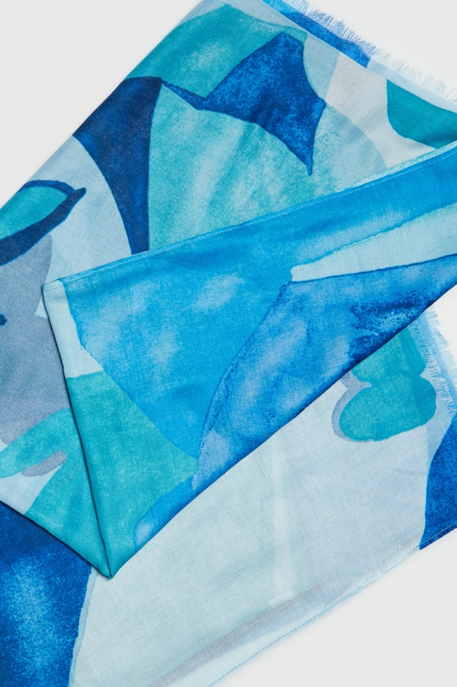 Letni szal niebieski