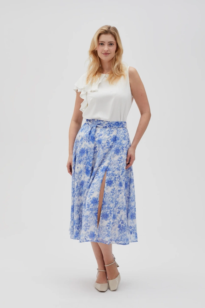 Koszula z falbaną biała