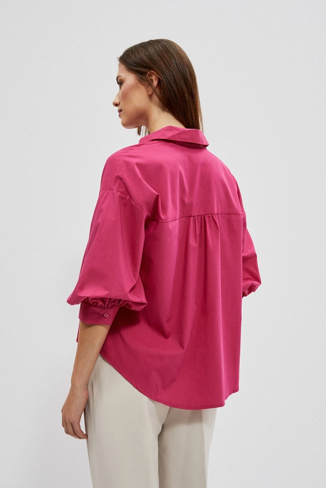 Koszula z bufiastymi rękawami różowa