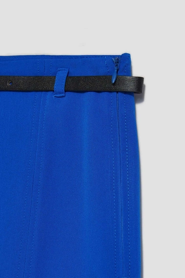 Spódniczka mini z paskiem niebieska