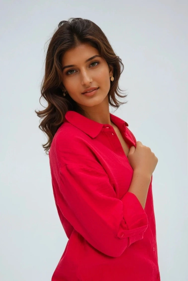 Koszula z bawełny czerwona