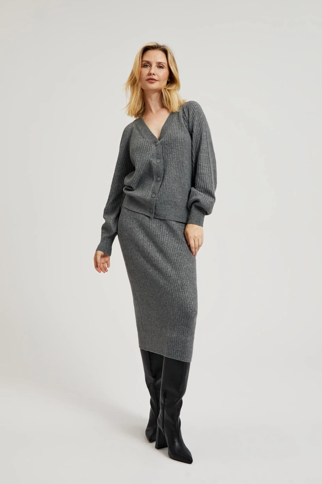 Spódnica dzianinowa midi szara