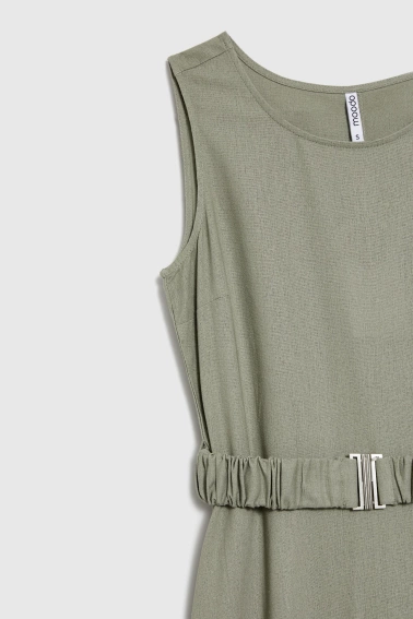 Sukienka z paskiem oliwkowa