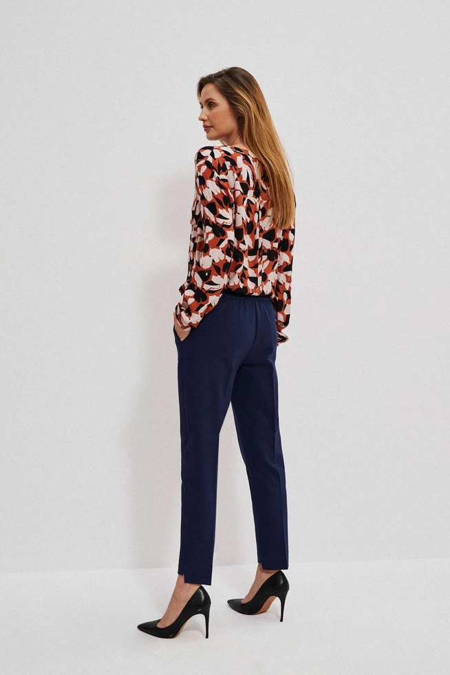 Spodnie z wiązaniem granatowe