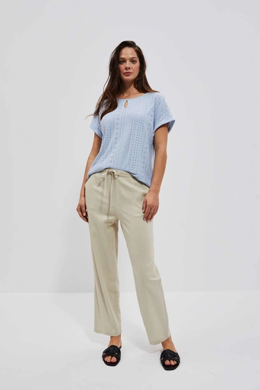 Spodnie z prostą nogawką piaskowe