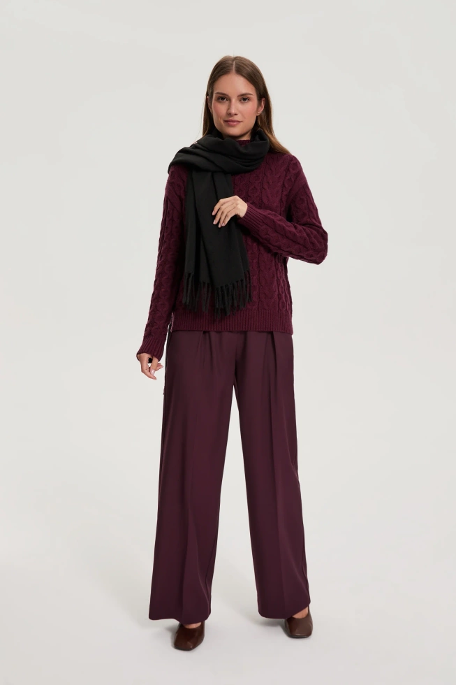 Szal z frędzlami czarny