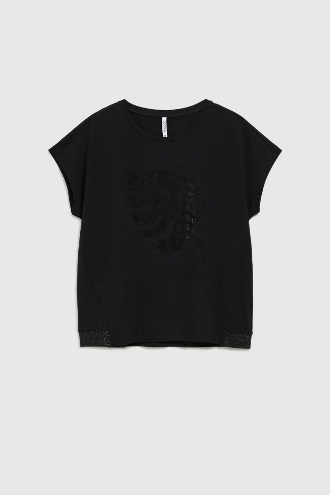Bluzka z aplikacją czarna