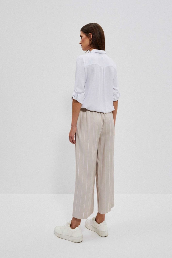 Spodnie kuloty w paski piaskowe