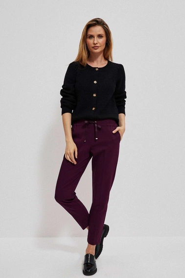 Spodnie z kantem koloru burgund