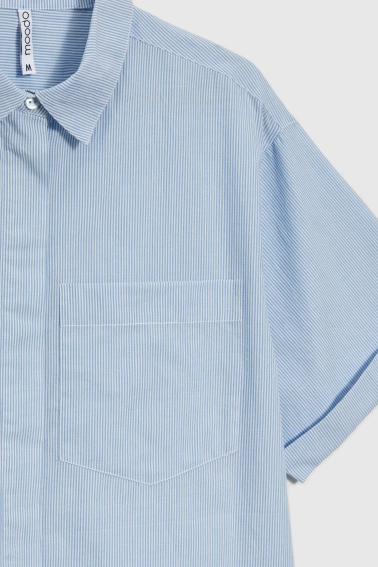 Bawełniana koszula w paski błękitna