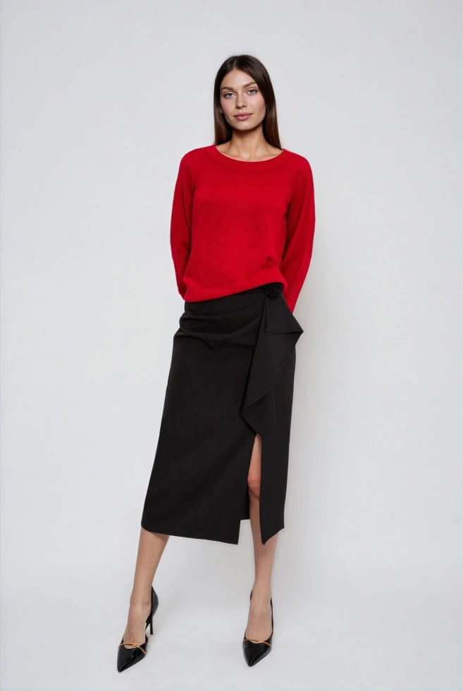 Sweter z wiskozy czerwony