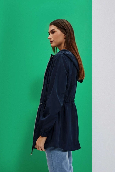 Parka z kapturem granatowa