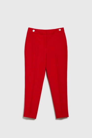 Spodnie w kant z prostymi nogawkami czerwone