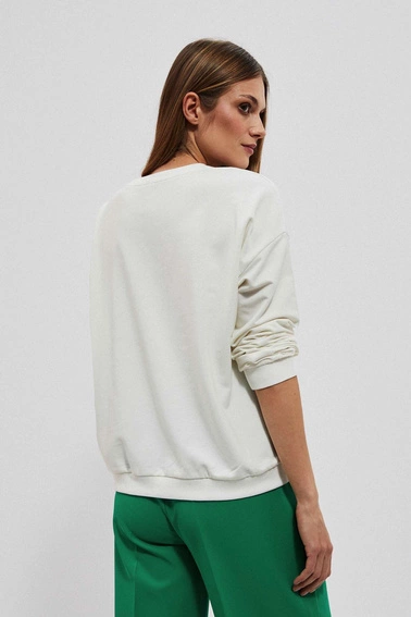 Bluza z napisem perłowa