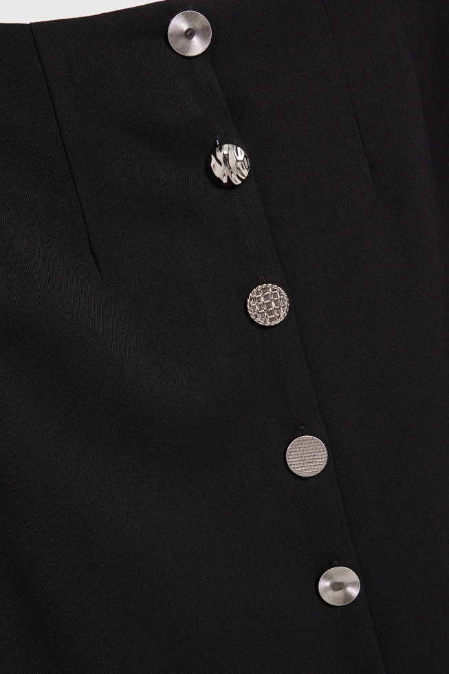 Spódnica ołówkowa z ozdobnymi guzikami czarna
