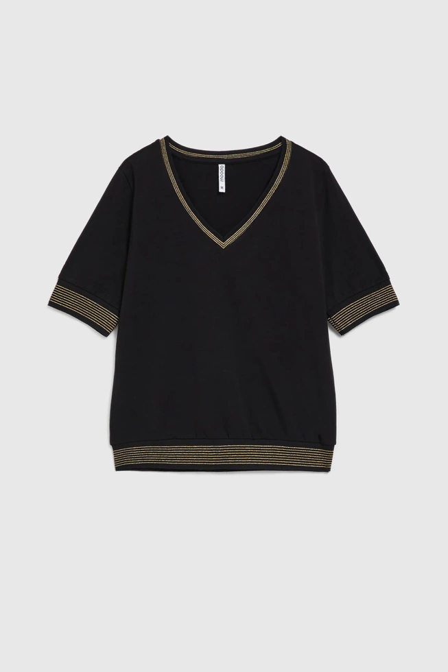 Bluzka z dekoltem w serek czarna