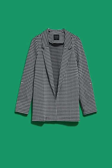 Marynarka w drobną kratę czarno-biała