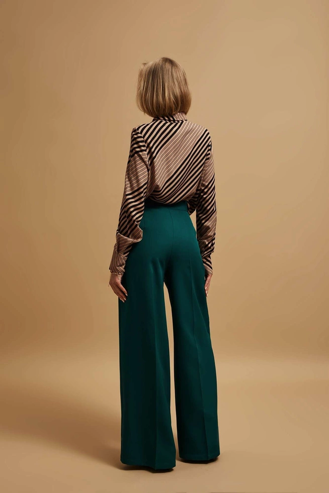 Spodnie z szerokimi nogawkami szmaragdowe