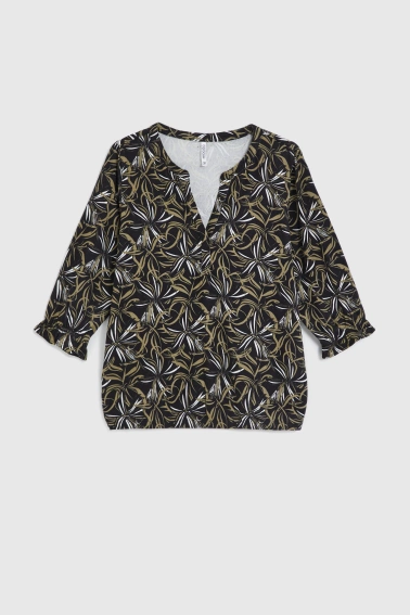 Sweter z wzorem czarny