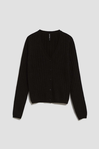 Sweter ozdobiony metaliczną nitką czarny