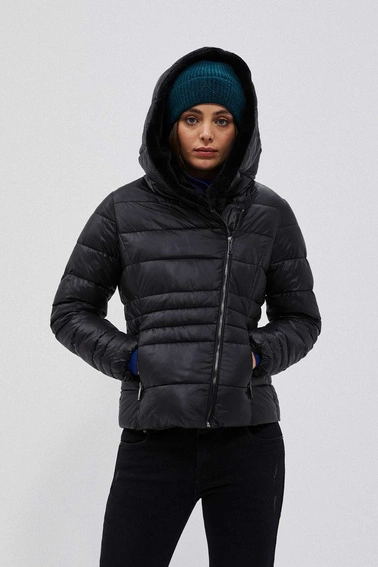 Krótka pikowana kurtka czarna