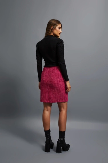 Spódnica w tweedowym stylu różowa