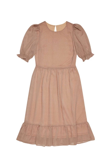 Sukienka z falbaną w groszki