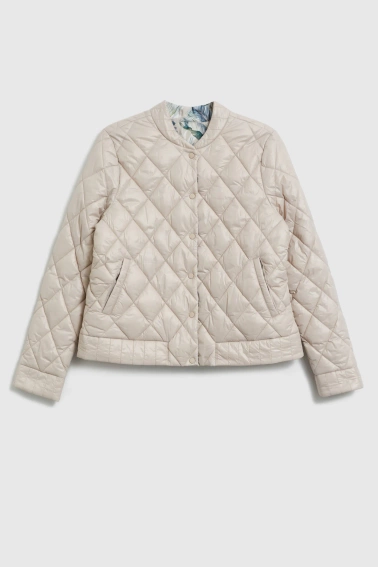 Krótka pikowana kurtka beżowa