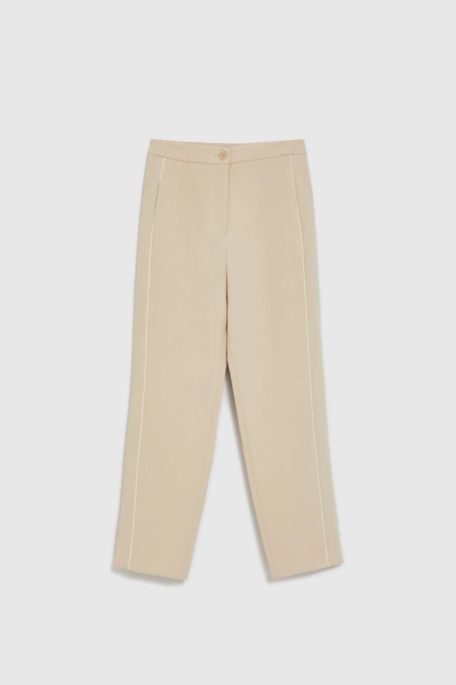 Gładkie spodnie beżowe