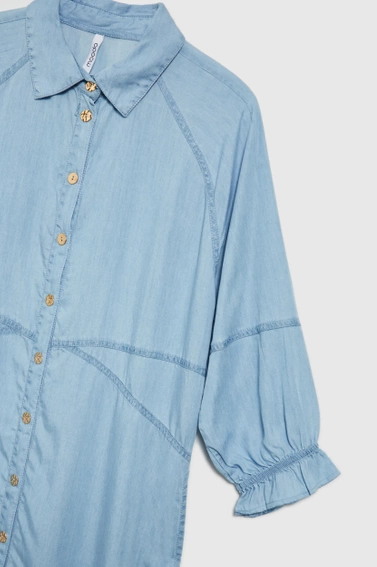 Koszulowa sukienka z lyocell niebieska