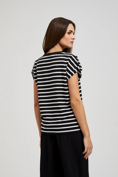 Prosta bluzka w paski czarna