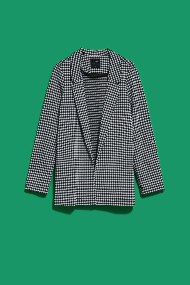 Marynarka w drobną kratę czarno-biała