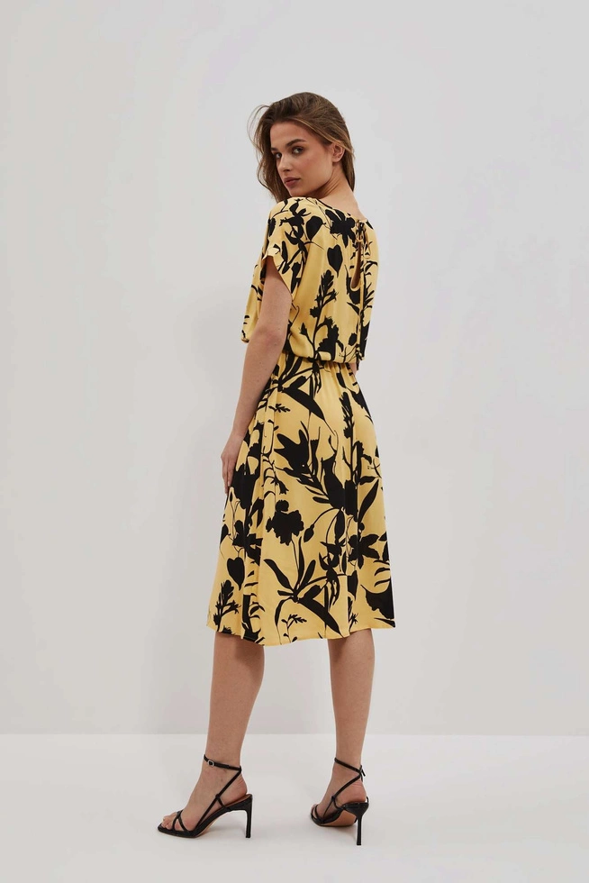 Wiskozowa sukienka z roślinnym wzorem
