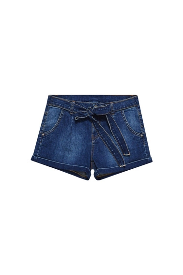 Szorty jeansowe z wiązaniem