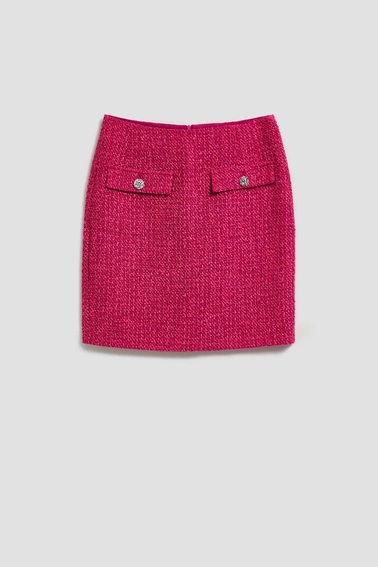 Spódnica w tweedowym stylu różowa