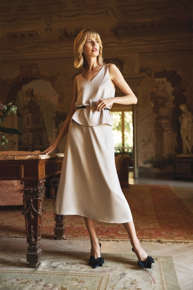 Gładka koszula beżowa