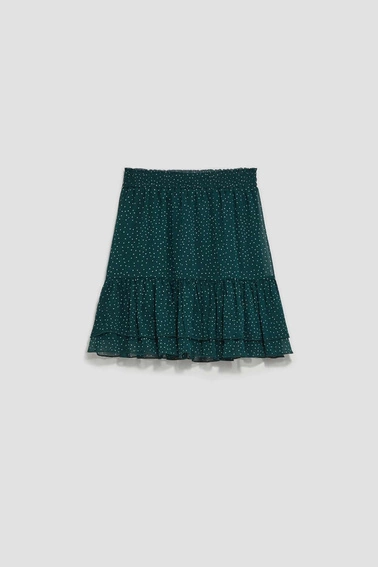 Spódnica w groszki z falbaną
