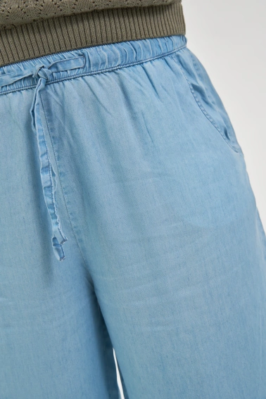 Spodnie z lyocell błękitne 